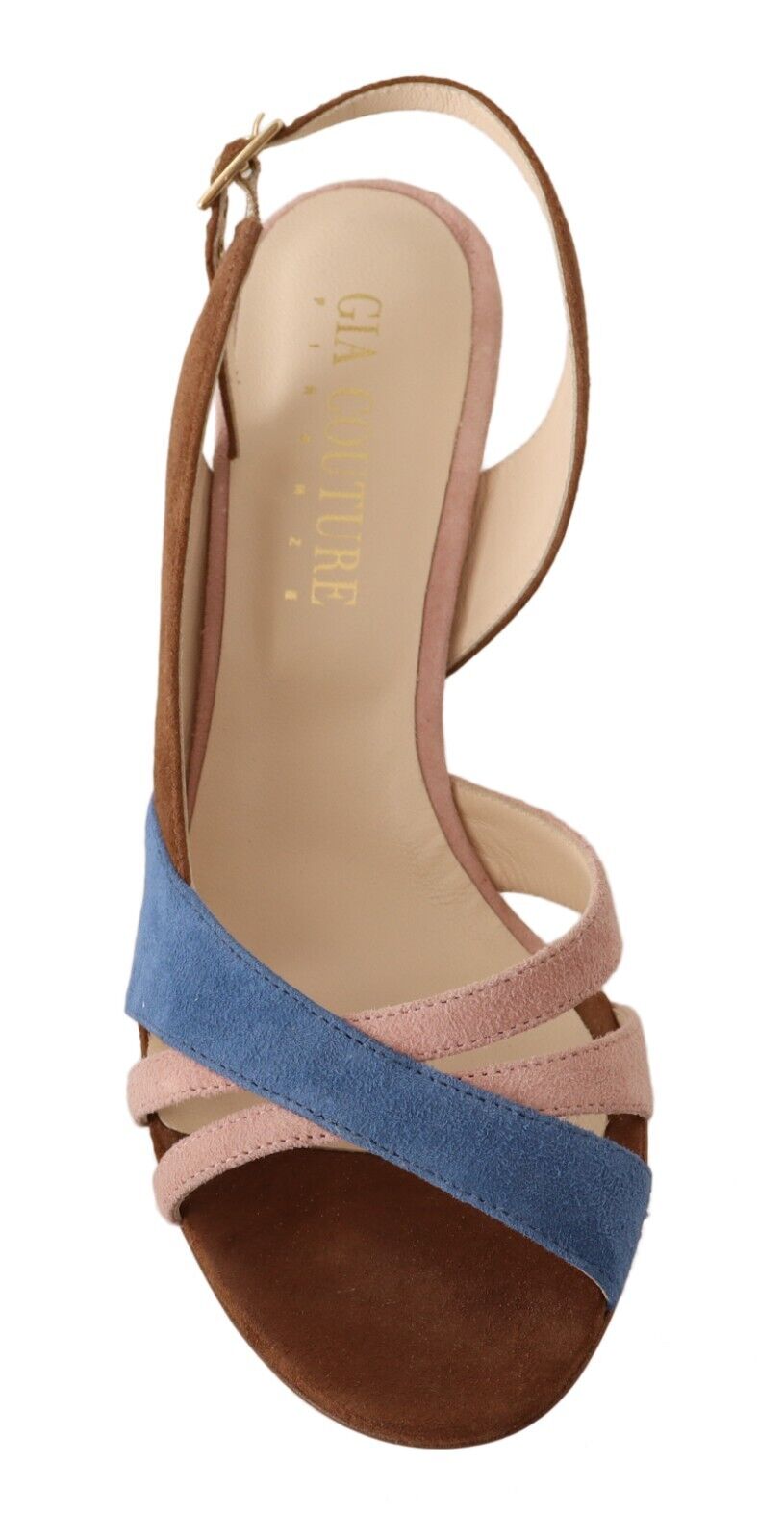 GIA COUTURE Multicolor Suede Leather Slingback Heels Sandals Shoes - Fizigo